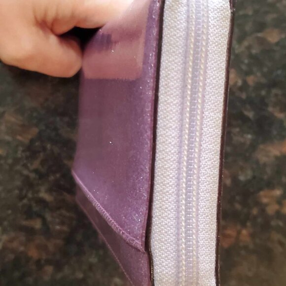 Kate Spade Purple Glitter Mavis Street Neda Contiental Zip around Wallet - Picture 4 of 9